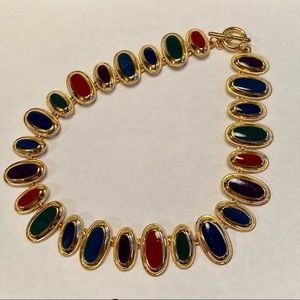 Vintage Mod Jeweltone & Gold Statement Necklace